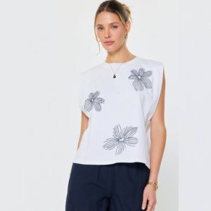 Camisa Bordada Navy Florencia