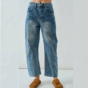 Pantalón Bordado Denim